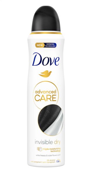 DOVE DEODORANT 150ML INVISIBLEDRY