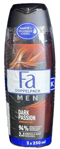ФА ДУШ ГЕЛ ЗА КОСА И ТЯЛО МЪЖКИ 2Х250МЛ DARK