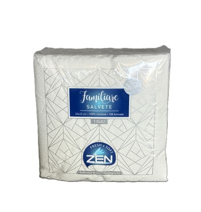 ZEN САЛФЕТКИ 33Х33 БЕЛИ 100БР